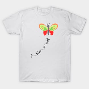 I Believe in myself Orange Butterfly T-Shirt